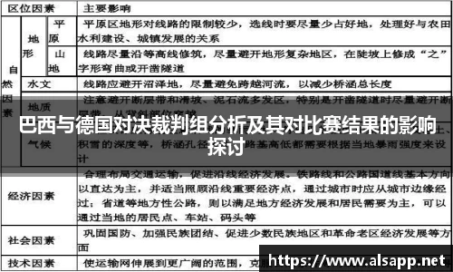 巴西与德国对决裁判组分析及其对比赛结果的影响探讨